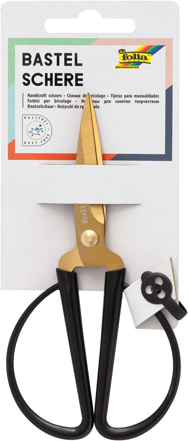 Bastelschere – goldfarben, 14,5 cm – präzise Schere für Papier & Bastelarbeiten