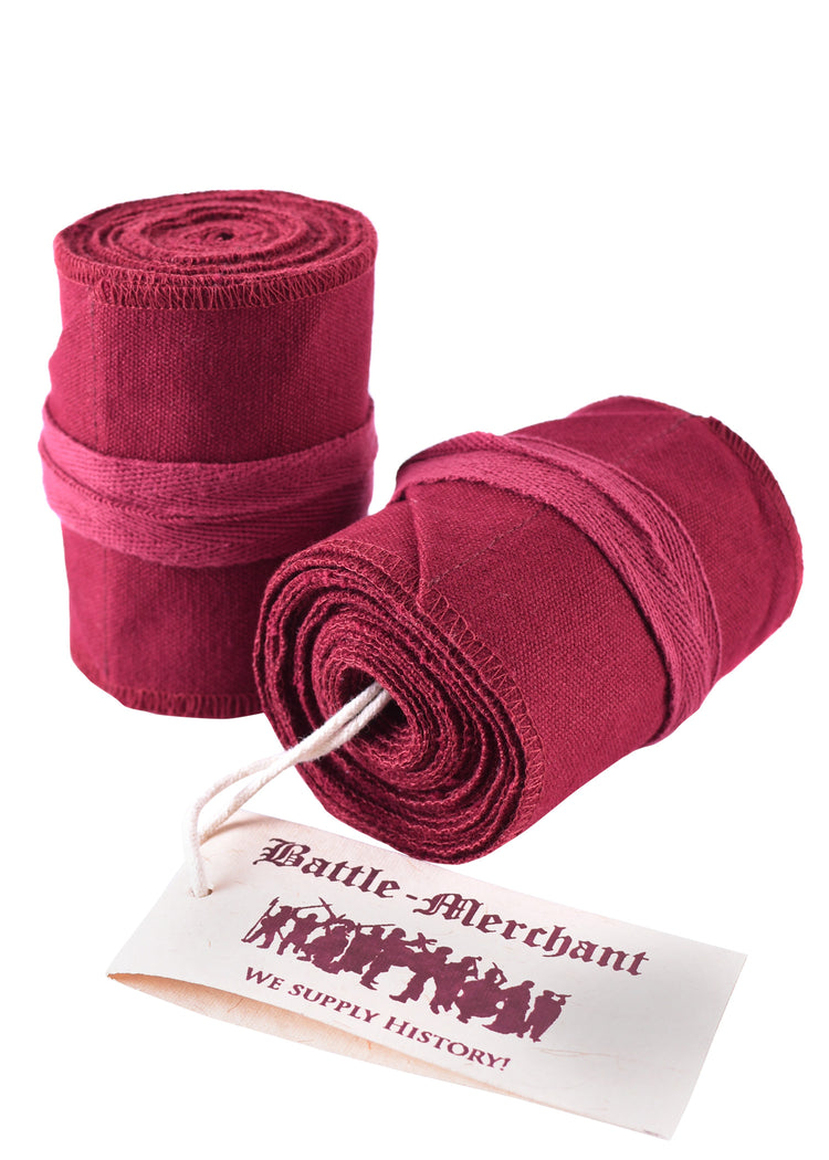Wikinger Wadenwickel / Beinwickel, Segeltuch, div. Farben Weinrot