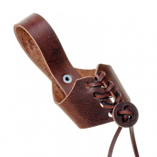 Trinkhornhalter Gürtelhalter aus weichem Leder für Trinkhorn ab 0,05-1,0L Braun