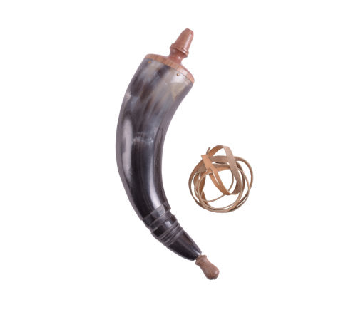 Pulverhorn mit Lederriemen