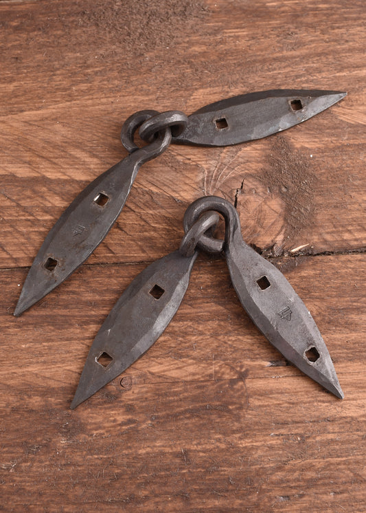 Geschmiedete Wikinger-Scharniere, Paar, klein, ca. 18 cm