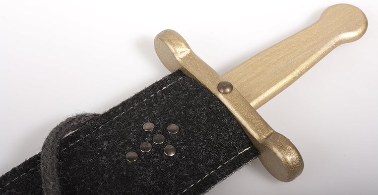 Stabiles Schwertset mit lackiertem Prunkschwert und Schwert-Scheide aus Filz, 48 cm Lang