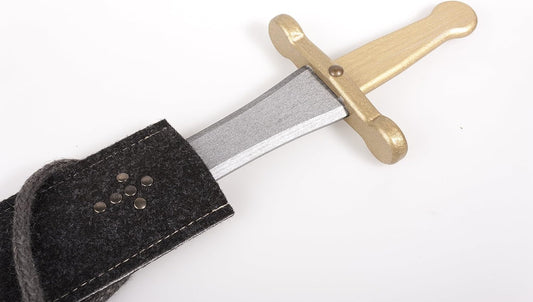 Stabiles Schwertset mit lackiertem Prunkschwert und Schwert-Scheide aus Filz, 48 cm Lang