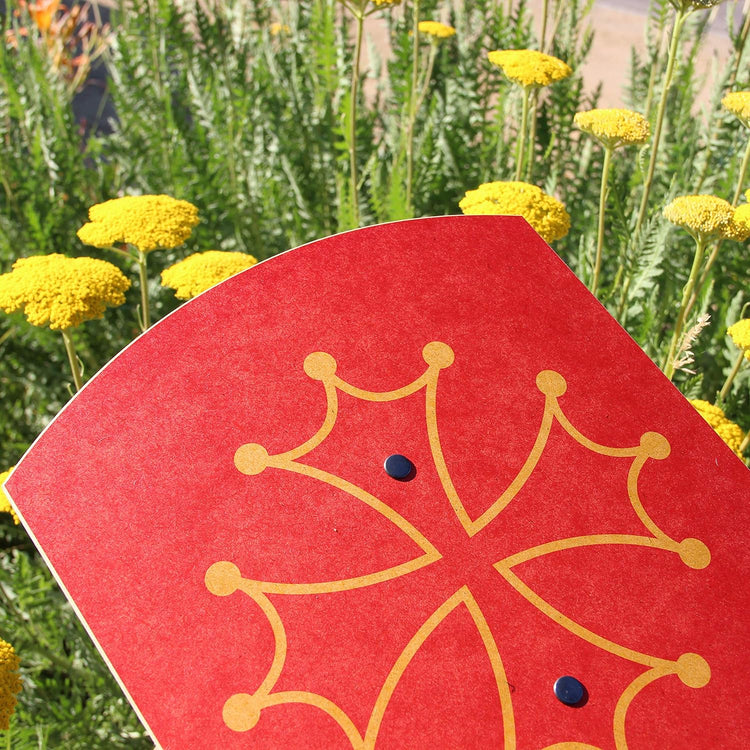 Schild Katharer Kreuz rot/gelb aus Holz 27x37cm Spielzeugmanufaktur Vah
