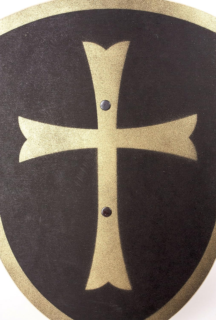 Holzschild, Kreuz (schwarz/Gold), Klein (Breite 27cm / Länge 37cm)