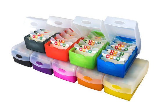 HAN Lernkarteibox CROCO DIN A7 – 5-Fächer-Lernsystem, inkl. 100 Karten, für bis zu 900 Karten