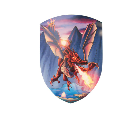 Schild Feuerdrache Ignis 27x37cm gebogen aus Holz