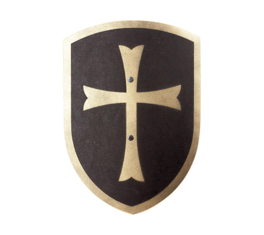 Holzschild, Kreuz (schwarz/Gold), Klein (Breite 27cm / Länge 37cm)