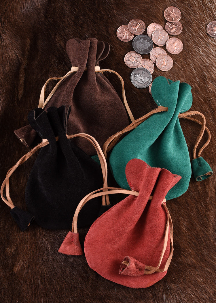 Lederbeutel, Kleiner Geldbeutel aus Wildleder, verschiedene Farben
