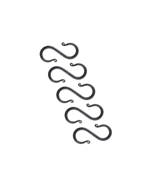 S-Haken aus geschmiedetem Eisen, klein (5 Stück)