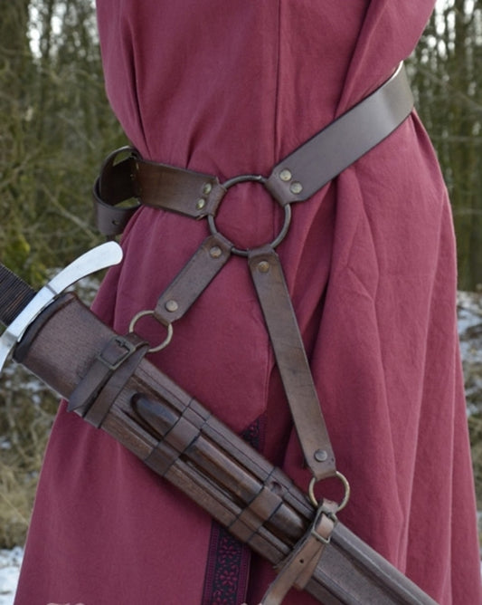 Mittelalter Schwertgürtel aus braunem Leder